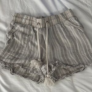 SO Women's High Waist Gray Striped Shorts